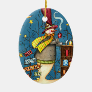 Kaffee, Tee und gute Gesellschaft Weihnachtsschmuc Keramik Ornament