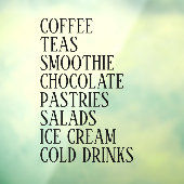 Kaffee, Tee und Salate Fenster Vinyl - Transparent Fensteraufkleber (Blatt 3)