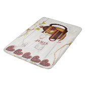 Kaffee Teekanne Herz Rustikaler Garten Elegant Badematte (Schrägansicht)