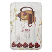 Kaffee Teekanne Herz Rustikaler Garten Elegant Badematte (Vorderseite Vertikal)