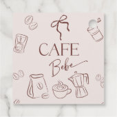 Kaffee-Thema Beige Cafe Bebe Brauende Babyparty Geschenkanhänger (Rückseite)