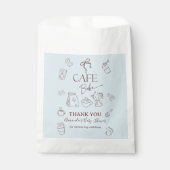 Kaffee-Thema Blaues Band Cafe Bebe Junge Baby-Part Geschenktütchen (Vorderseite)