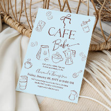 Kaffee-Thema Blue Bow Cafe Bebe Boy Babyparty