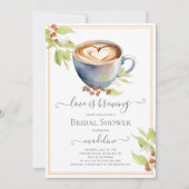 Kaffee Thema Brautdusche Einladung (Vorderseite)