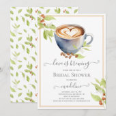 Kaffee Thema Brautdusche Einladung (Vorne/Hinten)
