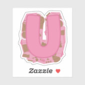 Kaffee Thema Buchstabe U Custom-Cut Vinyl Aufklebe Aufkleber (Blatt)