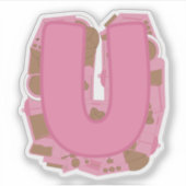 Kaffee Thema Buchstabe U Custom-Cut Vinyl Aufklebe Aufkleber (Vorderseite)