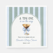 Kaffee Thema Espresso Martini Blue Bow Baby Dusche Serviette (Vorderseite)