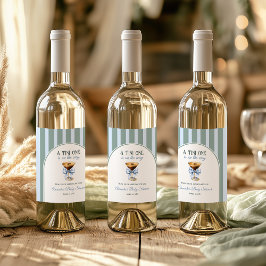 Kaffee Thema Espresso Martini Blue Bow Baby Dusche Weinetikett