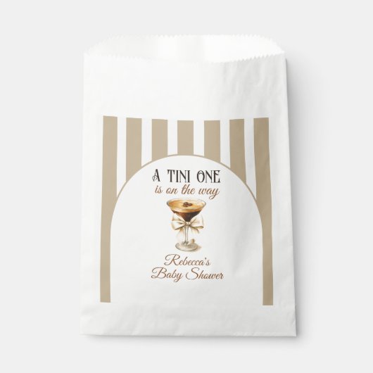 Kaffee Thema Espresso Martini Bow Baby Dusche Geschenktütchen (Vorderseite)