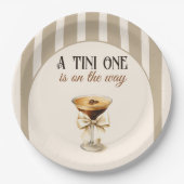 Kaffee Thema Espresso Martini Bow Baby Dusche Pappteller (Vorderseite)