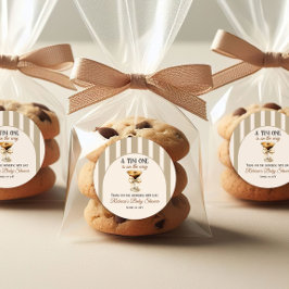 Kaffee Thema Espresso Martini Bow Baby Dusche Runder Aufkleber