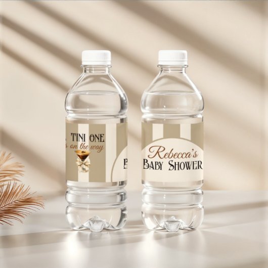 Kaffee Thema Espresso Martini Bow Baby Dusche Wasserflaschenetikett