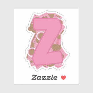 Kaffee Thema Letter Z Custom-Cut Vinyl Sticker