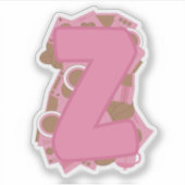 Kaffee Thema Letter Z Custom-Cut Vinyl Sticker (Vorderseite)