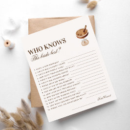 Kaffee Thema, wer die Braut besten Spiel kennt