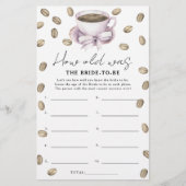 Kaffee Thema Wie alt war die Braut zu spielen (Vorderseite)