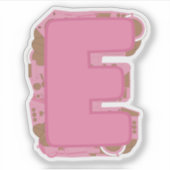 Kaffee Theme Letter E Custom Cut Vinyl Aufkleber (Vorderseite)