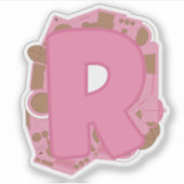 Kaffee Theme Letter R Custom Cut Vinyl Aufkleber (Vorderseite)
