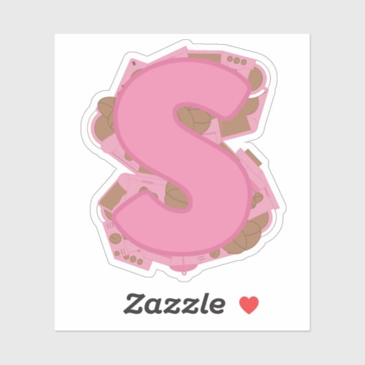 Kaffee Theme Letter S Custom Cut Vinyl Aufkleber (Blatt)