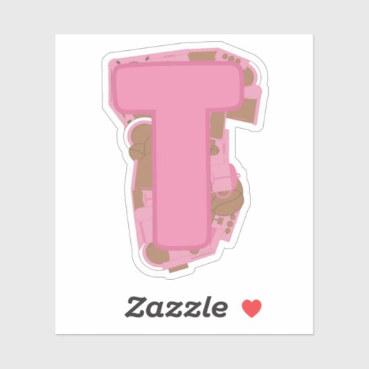 Kaffee Theme Letter T Custom Cut Vinyl Aufkleber (Blatt)