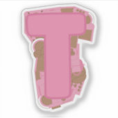 Kaffee Theme Letter T Custom Cut Vinyl Aufkleber (Vorderseite)