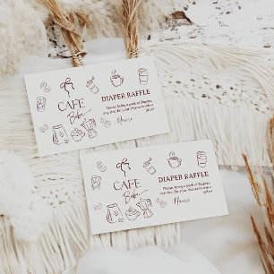 Kaffee-Themen-Café Bebe Brauende Babyparty-Windeln Begleitkarte