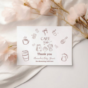 Kaffee-Themen-Café Bebe Braut Baby-Party Dankeskarte
