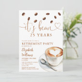 Kaffee-Themen-Ruhestandsfeier Einladung (Stehend Vorderseite)