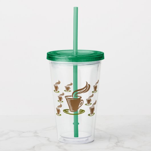 Kaffee-Themen-Tumbler Acryltrinkbecher (Vorderseite)