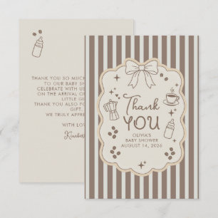 Kaffee-Themen-Whimsical-Baby-Shower Dankeskarte