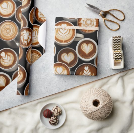 Kaffee-Themen-Wrap-Papier Geschenkpapier (Kunsthandwerk)