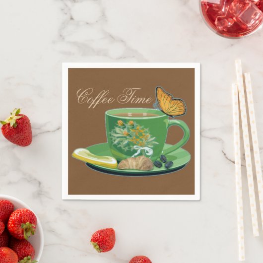 Kaffee Time Cup & Saucer Napkins Serviette (Beispiel)