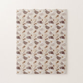 Kaffee Time Cups Brauner Körner Coffein Lover Drin Puzzle (Vertikal)