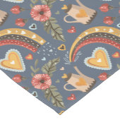 Kaffee Time Heart Rainbow Boho Muster Kurzer Tischläufer (Ecke)