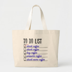 Kaffee-To-do-Liste Jumbo-Tasche Jumbo Stoffbeutel
