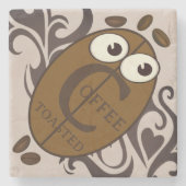 Kaffee Toastspass Steinuntersetzer (Vorderseite)