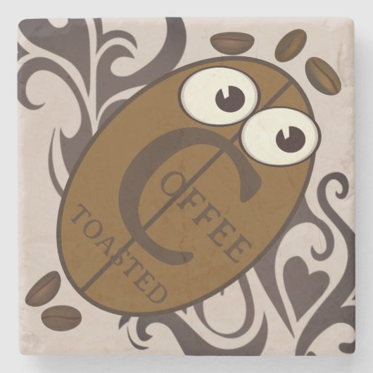 Kaffee Toastspass Steinuntersetzer (Vorderseite)