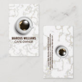 Kaffee-Top-Ansicht | MarmorVisitenkarte Visitenkarte (Vorne/Hinten)