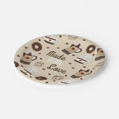 Kaffee-Topf und Schale Pappteller (Schrägansicht)