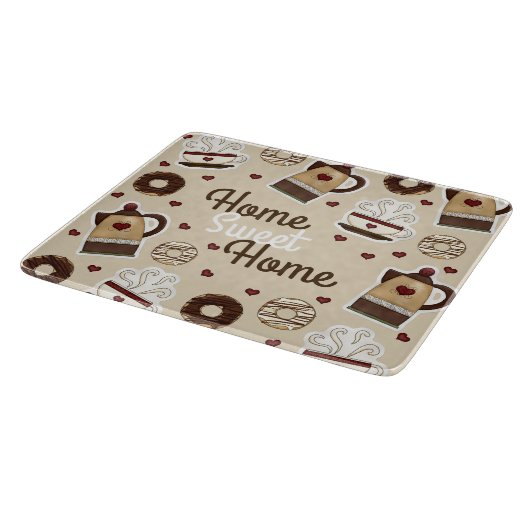 Kaffee-Topf und Schale Schneidebrett (Ecke)