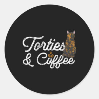 Kaffee Tortoiseshell Cat Tortie Runder Aufkleber