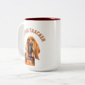 Kaffee-Tracker Hund Zweifarbige Tasse (Vorderseite Links)