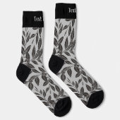 Kaffee Tree Blätter Schwarze Muster Socken (Rechts)