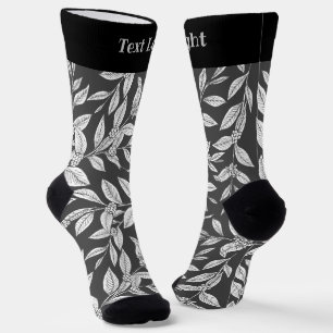 Kaffee Tree Blätter Weiße Muster Socken