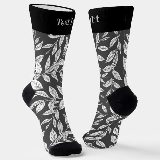 Kaffee Tree Blätter Weiße Muster Socken (Gewinkelt)