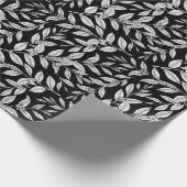 Kaffee Tree Blätter Weißes Muster Geschenkpapier (Ecke)