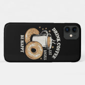 Kaffee trinken Bagels ist glücklich Case-Mate iPhone Hülle (Rückseite (Horizontal))