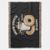 Kaffee trinken Bagels ist glücklich Decke (Vorderseite Vertikal)
