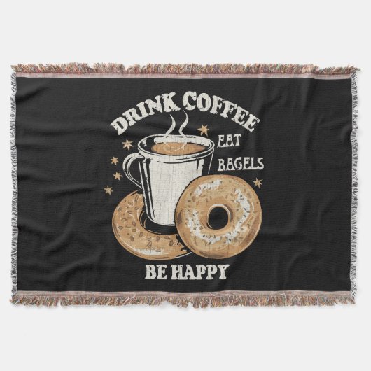 Kaffee trinken Bagels ist glücklich Decke (Vorderseite)
